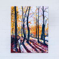 painting-landscape-forest-fall-autumn-orange-leafs-red-sunshine-80cm-by-100cm