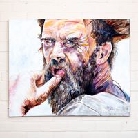 painting-portrait-man-beard-thumb-licking-hat-100cm-by-80cm